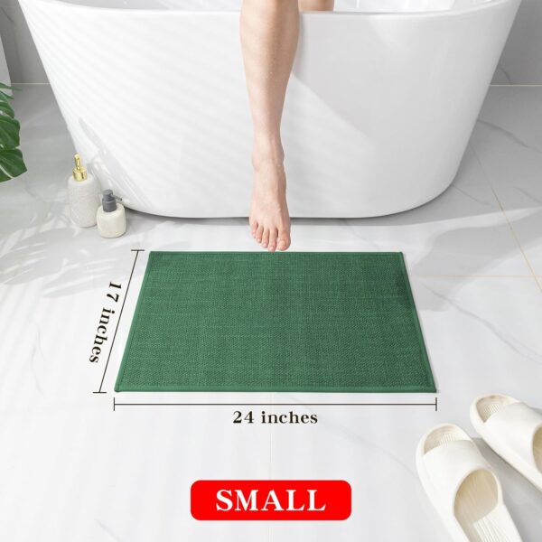 Bathroom Rugs Mat 24x17, Ultra Thin Non Slip Bath Mat Small Quick Dry Absorbent Bath Mat for Bathroom Floor, (Green, 24"x17")