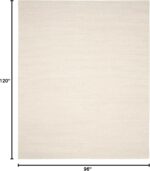 Collection Area Rug - 8' x 10', Ivory, Handmade Wool, Ideal for High Traffic Areas in Living Room, Bedroom