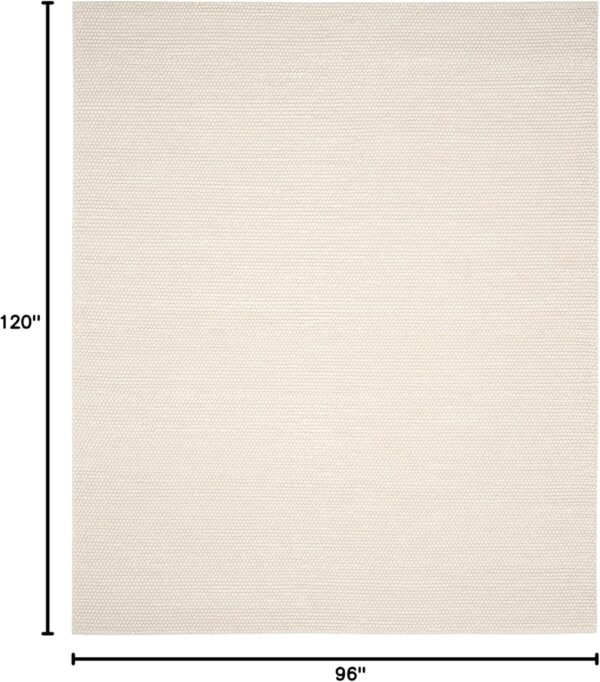 Collection Area Rug - 8' x 10', Ivory, Handmade Wool, Ideal for High Traffic Areas in Living Room, Bedroom