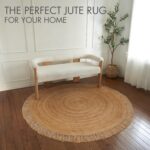 Beautiful Round Jute Area Rug for Your Home - This Natural 5x5 ft Hand Woven Rug Fits Perfectly Into Your Entry Area, Kitchen Or Living Room - Modern Braided Circle Mat Enhances Any Boho Decor