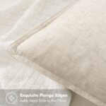 Decorative Linen Pillow Covers 20x20 Inch Natural Beige ​Boho Farmhouse​ ​Neutral Couch Throw Pillows for Bed Pack of 2 Accent Outdoor Pillowcase Modern Sofa Cushion Livingroom Home Decor