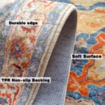 2'x3' Boho Area Rug for Bedroom Non Slip Washable Rug Vintage Carpet Living Room Non-Shedding Indoor Floor Mats Bedroom Kitchen Entryway Rugs-Rectangular Blue Red