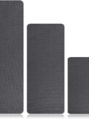 Kitchen Rugs Sets of 3 for Floor Non Slip Kitchen Rugs Mats for Kitchen Floor Absorbent and Stain Resistant Kitchen Runner Rugs Rubber Backing Non Skid Washable Rugs Front of Sink (Gray Linen)