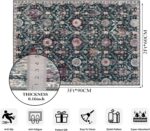 Moroccan Trellis Washable Rug, 2x3 Entryway Rugs for Kitchen Bathroom, Non-Slip Indoor Door Mat Ultra-Thin, Small Oriental Throw Carpet for Bedroom Entry, Black/Multi