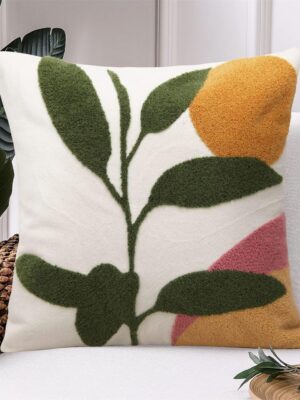 Abstract Boho Pillow Covers 18x18,Soft Mid Century Geometric Cactus Decorative Throw Pillows for Couch Bed Sofa Bedroom（Only 1 Pillow Cover）