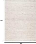Himalaya Collection Area Rug - 8' x 10', Ivory, Handmade Wool, Ideal for High Traffic Areas in Living Room, Bedroom