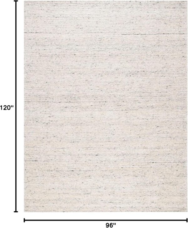 Himalaya Collection Area Rug - 8' x 10', Ivory, Handmade Wool, Ideal for High Traffic Areas in Living Room, Bedroom