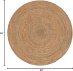 Handmade Boho Charm Farmhouse Jute Area Rug - 2' Round, Natural