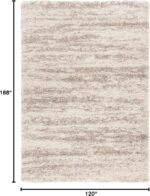 Collection Area Rug - 10' x 14', Ivory & Beige, Modern Design, Non-Shedding & Easy Care, 2-inch Thick Ideal for High Traffic Areas in Living Room, Bedroom