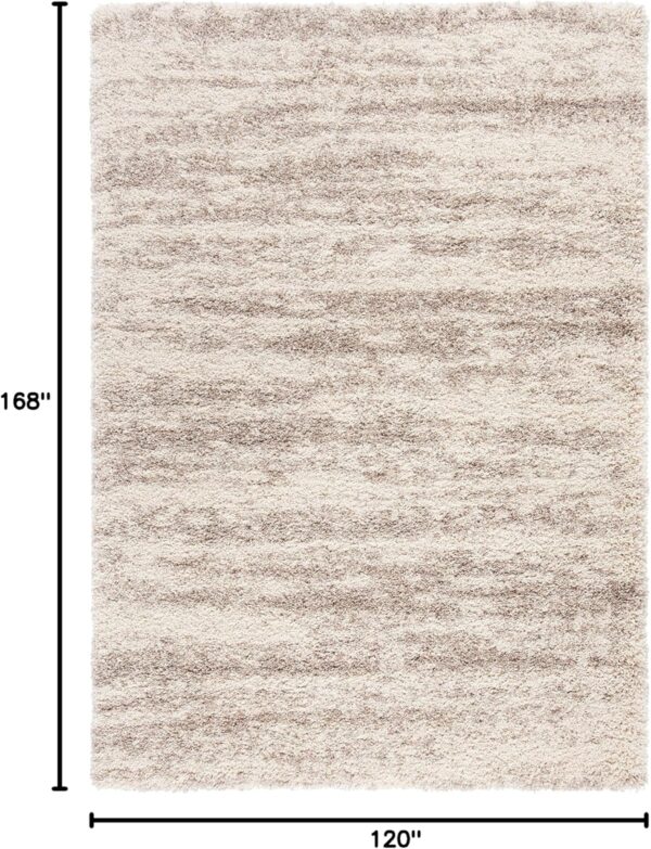 Collection Area Rug - 10' x 14', Ivory & Beige, Modern Design, Non-Shedding & Easy Care, 2-inch Thick Ideal for High Traffic Areas in Living Room, Bedroom