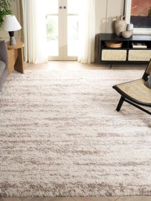 Collection Area Rug - 10' x 14', Ivory & Beige, Modern Design, Non-Shedding & Easy Care, 2-inch Thick Ideal for High Traffic Areas in Living Room, Bedroom