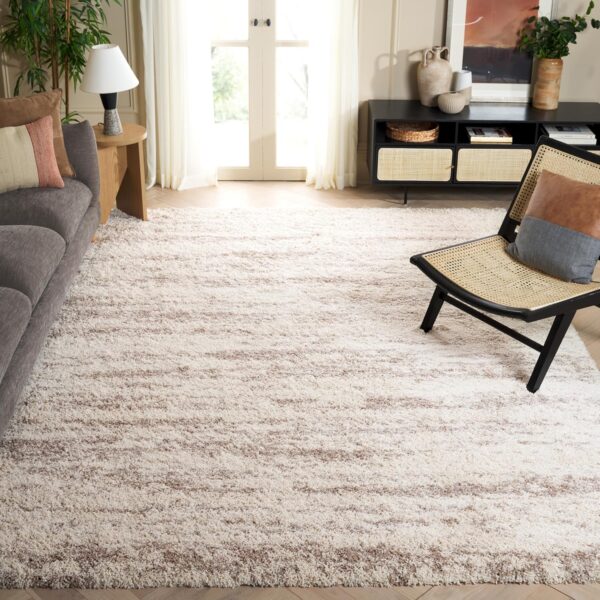 Collection Area Rug - 10' x 14', Ivory & Beige, Modern Design, Non-Shedding & Easy Care, 2-inch Thick Ideal for High Traffic Areas in Living Room, Bedroom